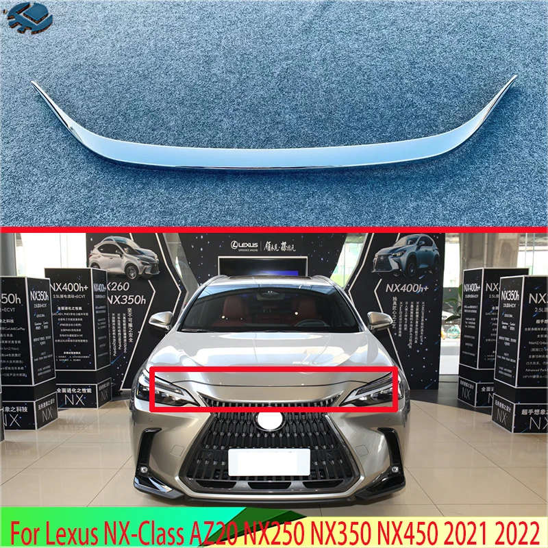 

Для Lexus NX-Class AZ20 NX250 NX350 NX450 2021 2022 ABS хромированный передний капот, решетка, бампер, сетка, накладка, молдинг