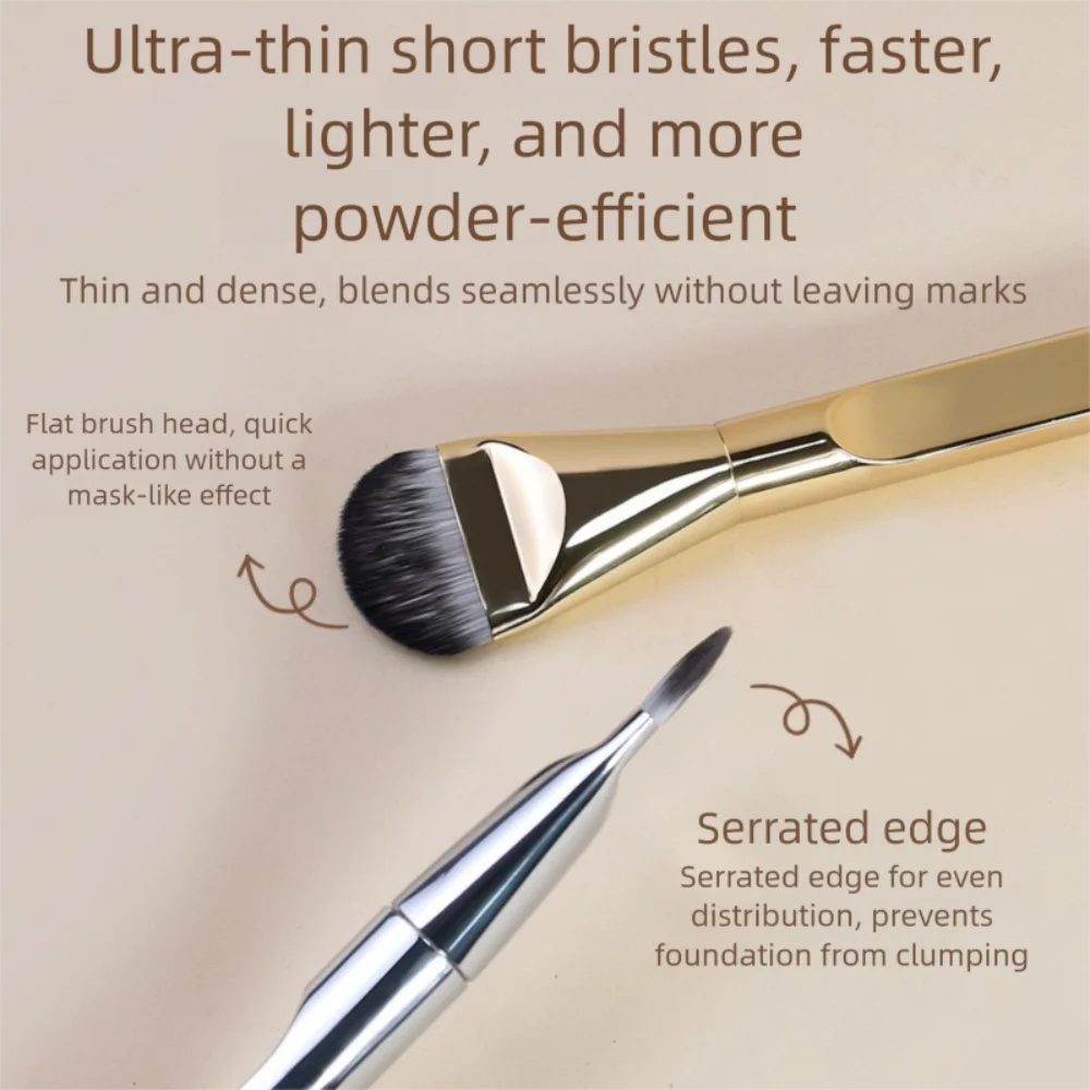 Brocha de base ultrafina de alta calidad, brocha de maquillaje de lengua ancha sin marcas, cepillo de máscara de pelo suave de cabeza plana, herramientas de belleza para mujeres