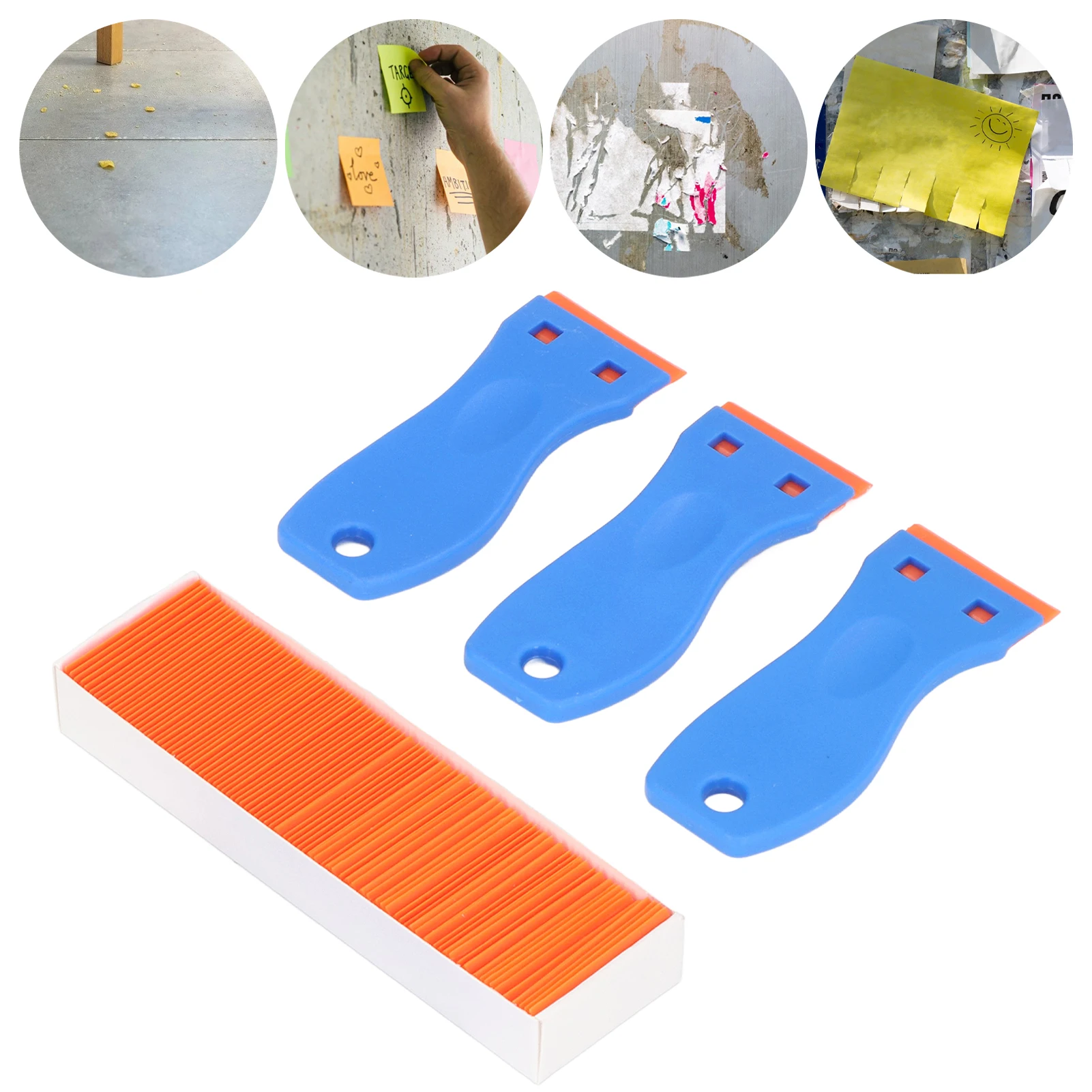 

Zk20 103Pcs Razor Blade Scraper Tool Decal Sticker Paint Remover for Auto Window Glass with Handle