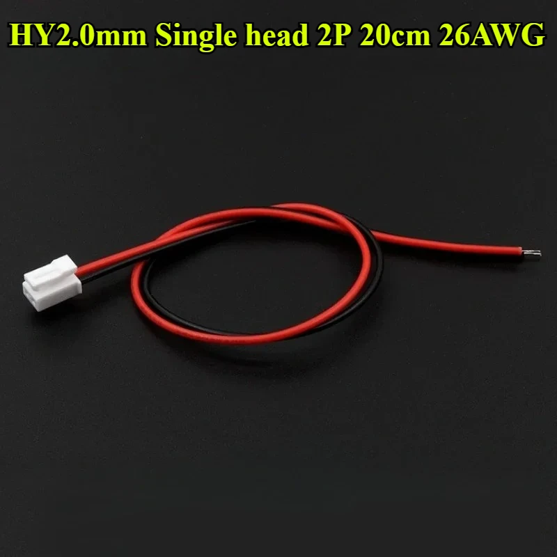 50/100Pcs/lot HY2.0mm Single head with Lock Buckle 2P/3P/4P/5P/6P/8P Terminal Wire Length 20cm 26AWG Electronic Wire Connector
