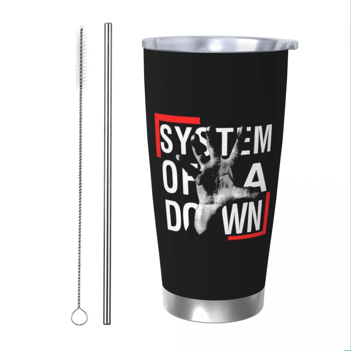 Proud Band System Of A Down Tumbler Vacuum Insulated Metal Music Thermal Cup Stainless Steel Outdoor Mugs Hot Cold Drink, 20oz