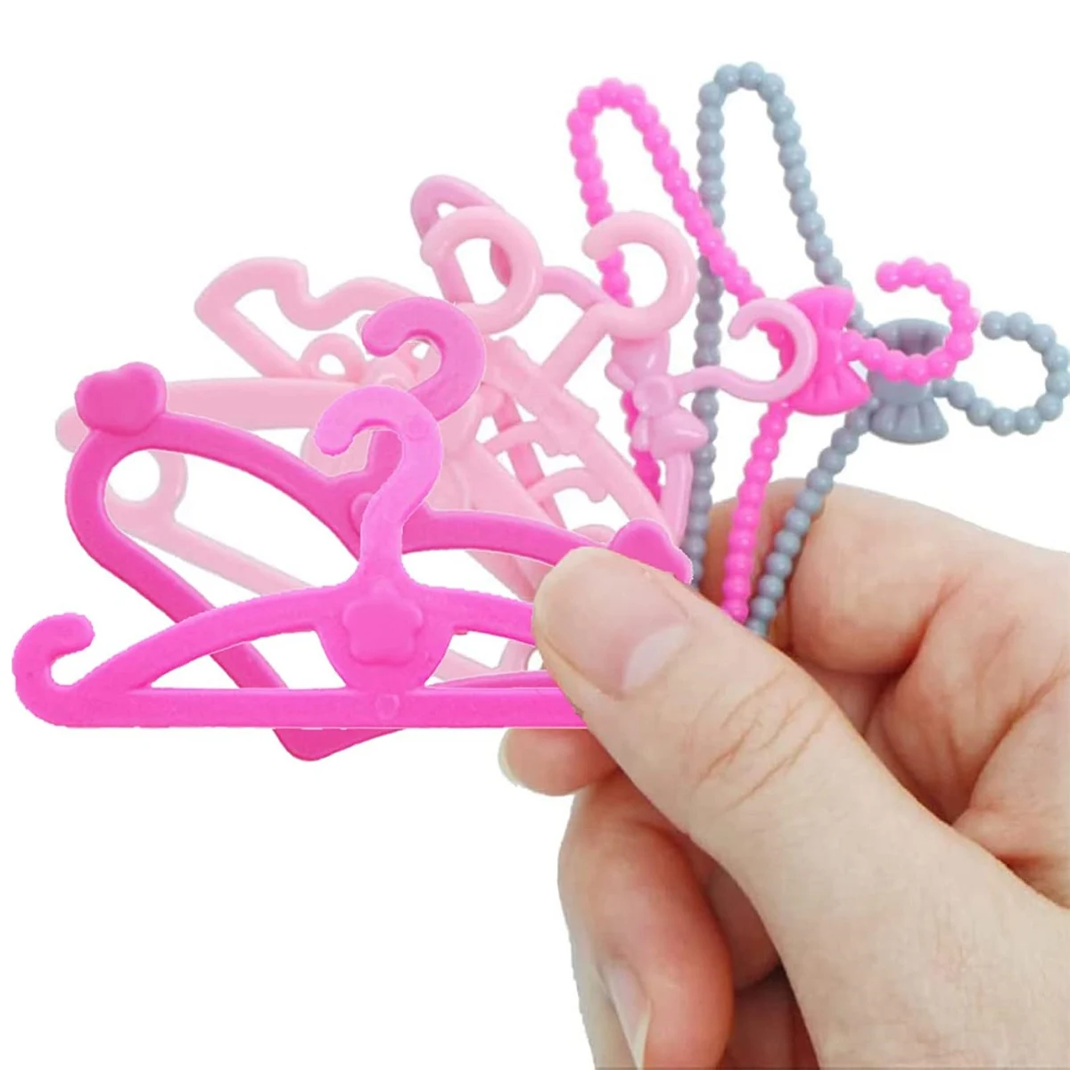 80-Piece Fashion Doll Clothes Hangers Set, 8 Unique Styles, Plastic Accessories Compatible with 11.5-Inch Doll Dresses Clothes