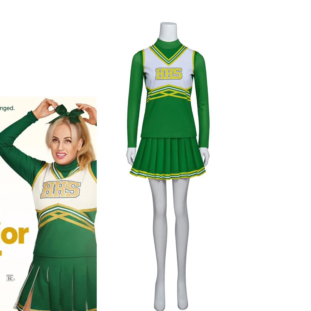 متوفر في المخزون المتمردين ويلسون أزياء تنكرية لكبار السن للنساء في المدرسة الثانوية بدلة رياضية للمشجع الأخضر M10 #2