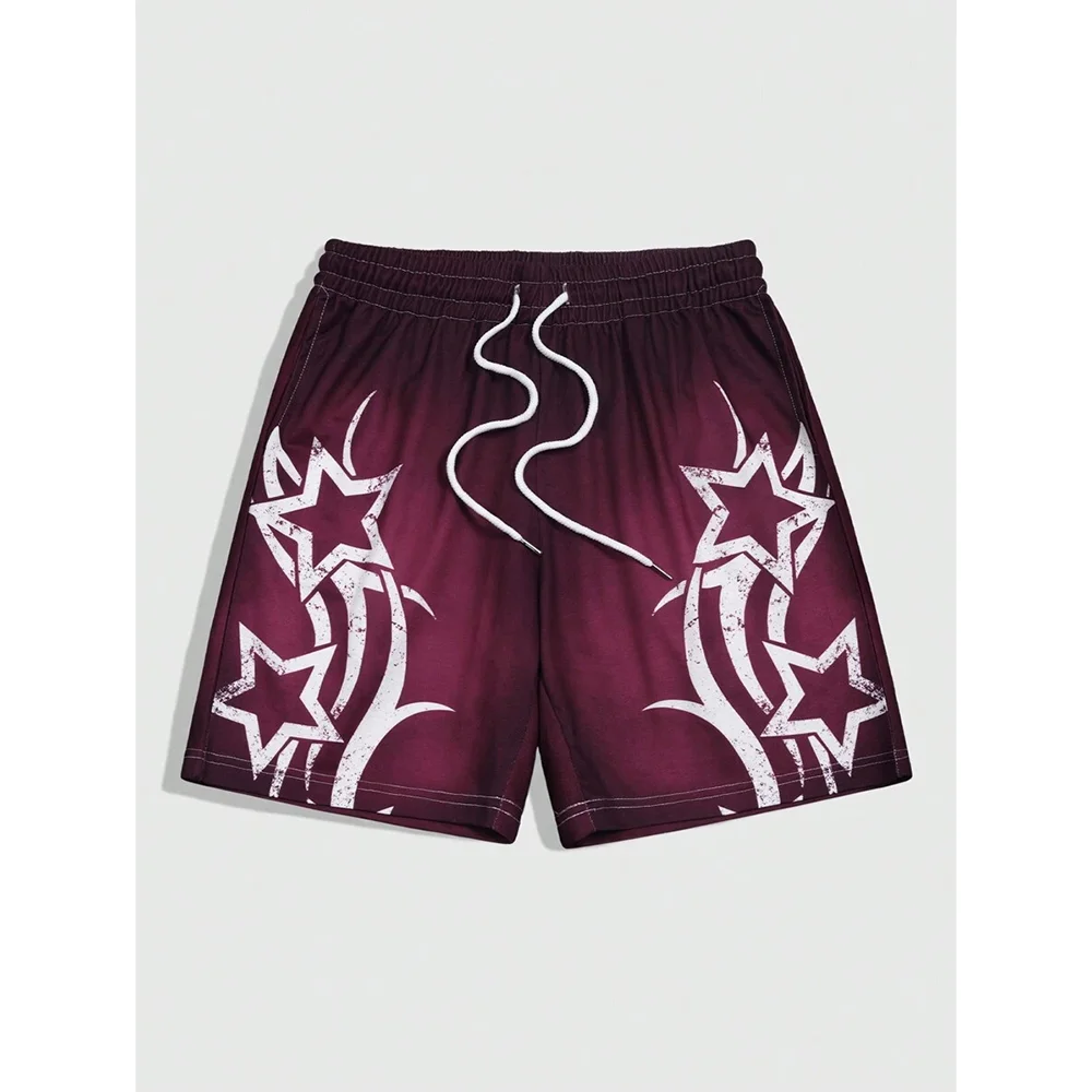 

Мужские повседневные шорты в стиле аниме на шнурке, летние минималистичные стильные уличные модные быстросохнущие свободные повседневные и удобные шорты