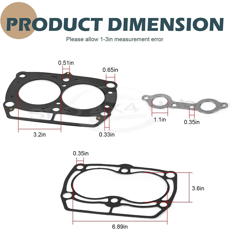 1set Cylinder Top end head gasket kit for Polaris Sportsman Ranger RZR 700 800 2005-2010 5247359 5247360 5411895 5811511 5412632