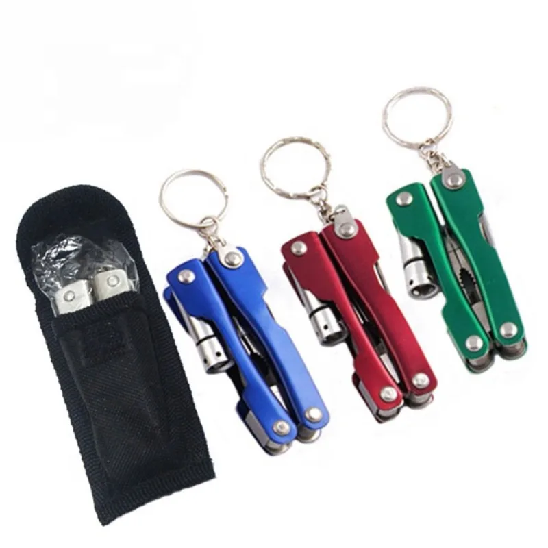 8-in-1 EDC Portable Mini Pocket Multitool Camping Cutting Multifunction Combination Lamp Pliers