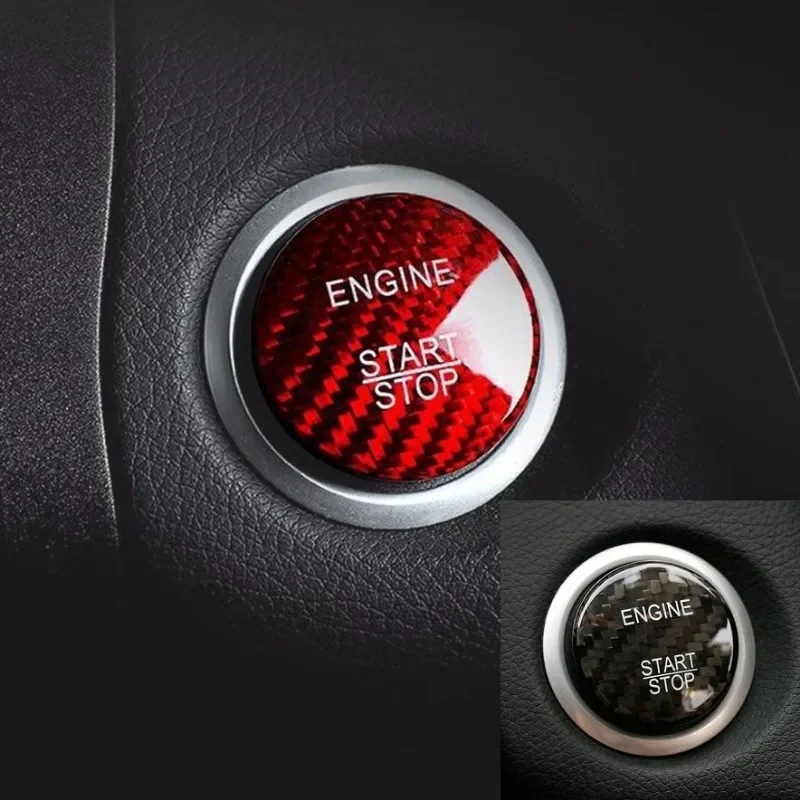 

Car Engine Start Stop Button Switch Cover Carbon Fiber Sticker For Mercedes-Benz