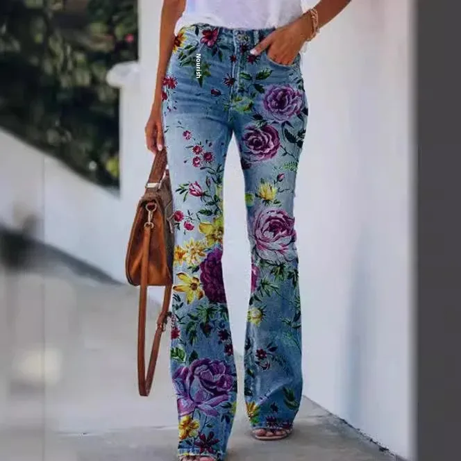 2022 محطة مستقلة جديدة بيع حجم كبير المرأة بناطيل كاجوال رقيقة نمط الجينز المرأة تصميم عصري أنيق