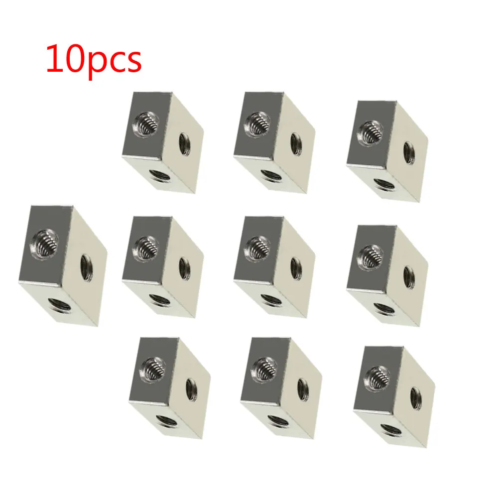 10 Three-Sided Nut Square Fixed Block Square Corner Lock Nut M3 Six-Sided Thread Plate Link Block Screws for Fixing Acrylic Box