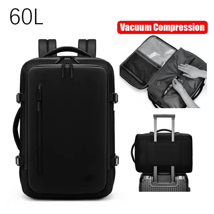 Airback Backpack for Men Vacuum Compression Travel Backpack Waterproof 16 Inch Laptop Business Bag Expandable Luggage Backpacks