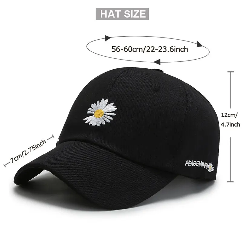 Korean Version Tide Net Red Duck Tongue Hat Summer Sun Shading Outdoor Same Little Daisy Mens Baseball Cap Fshion Hats