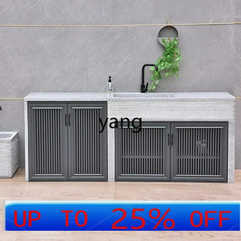 

LTT natural granite outdoor wash basin villa garden marble console