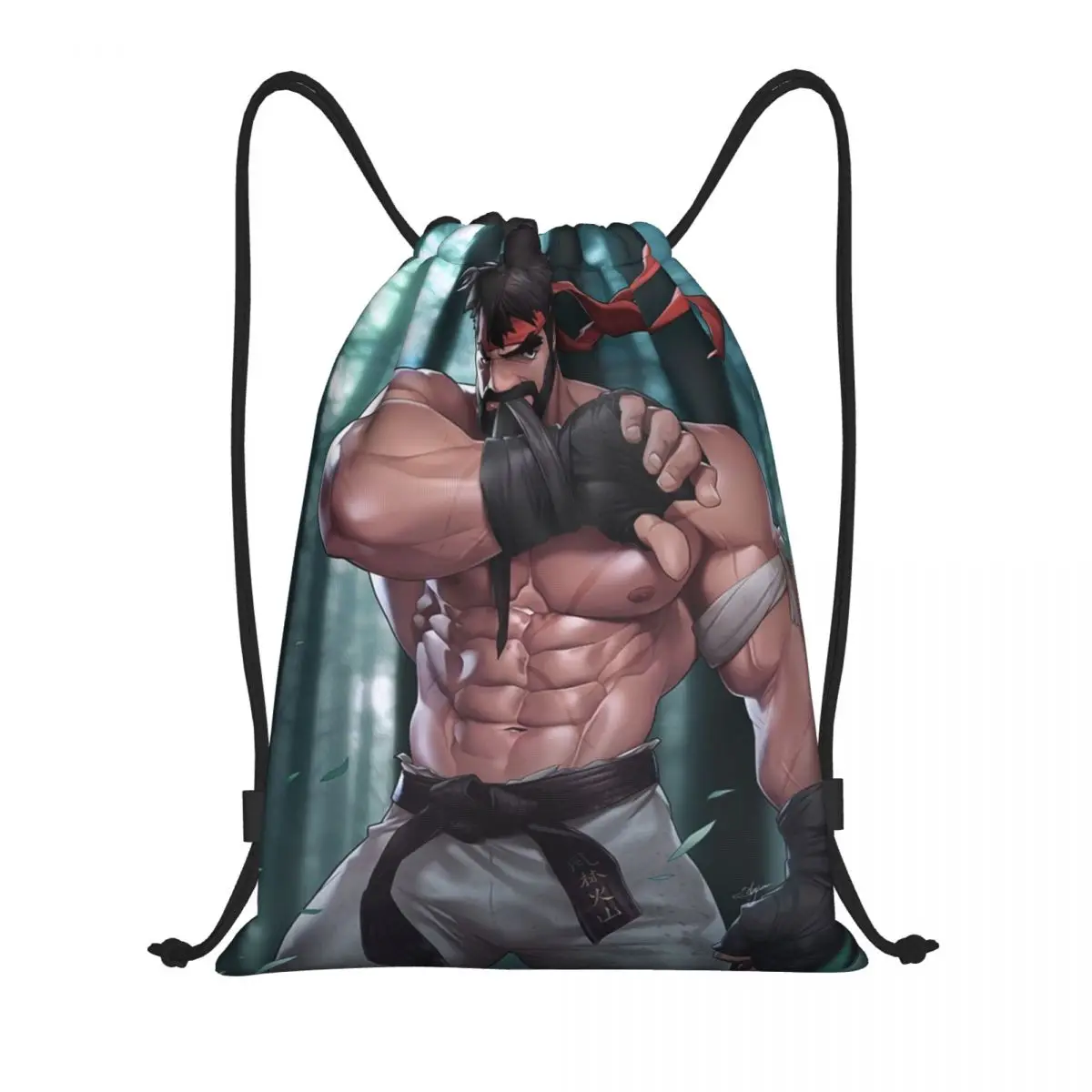 Sexy Man Super Strong Muscle Male Boyfriend Cartoon Drawstring Backpack Bags Lightweight Hot Gay Art Gym Sports Sackpack Sacks