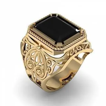 New High Quality Men\'s Trendy, Fashionable, Personalized and Creative Lucky Flower Luxury Inlaid with Dominant Black Zircon Ring