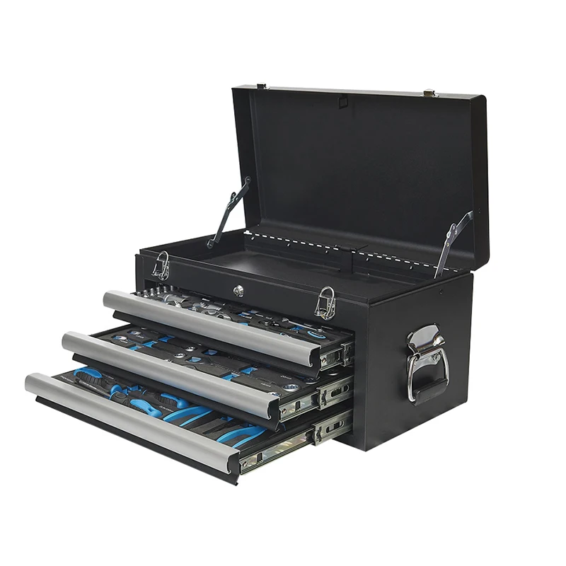 

3 Drawer Tool Chest Box With 106pcs EVA Foam Tools Set For Garage Workshop Home Repair Tool Organizer Portable Storage