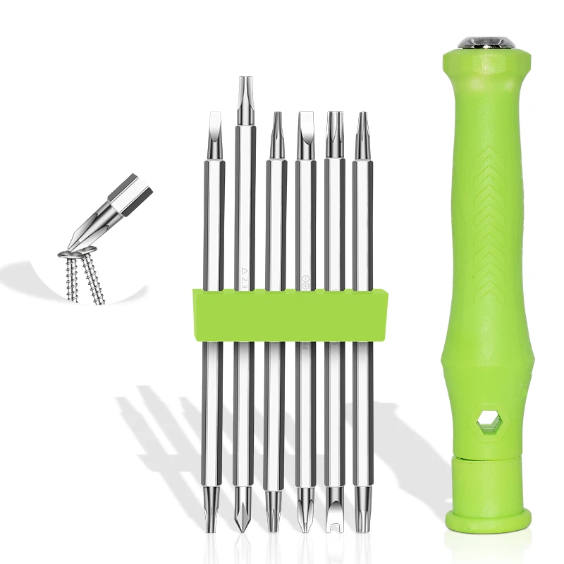 12 In1 Magnetic Screwdriver Set Household Cross Flat Shaped Screwdriver Head Multifunctional Precision Handheld Maintenance Tool