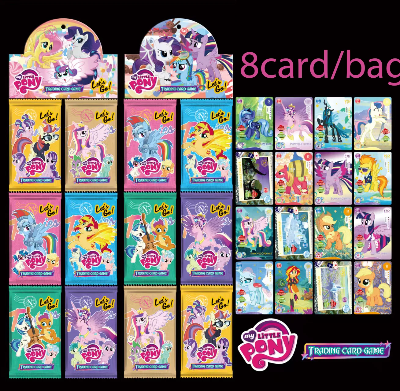 My Little Pony Card Twilight Sparkle Apple jack Rainbow Dash Flutterguy Rarity Collection Card Party Gift Room Decoration
