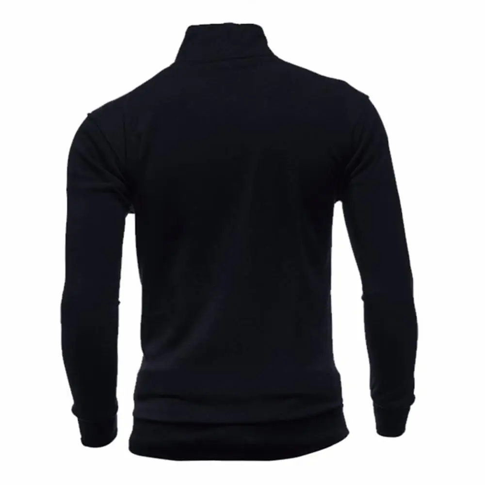 Chic Men Zip Up Casual Coat Brand Mens Stand Collar Sweatshirts Men No Hoodies Zipper Sweatshirts For Male No Hoodie Sweatshirt