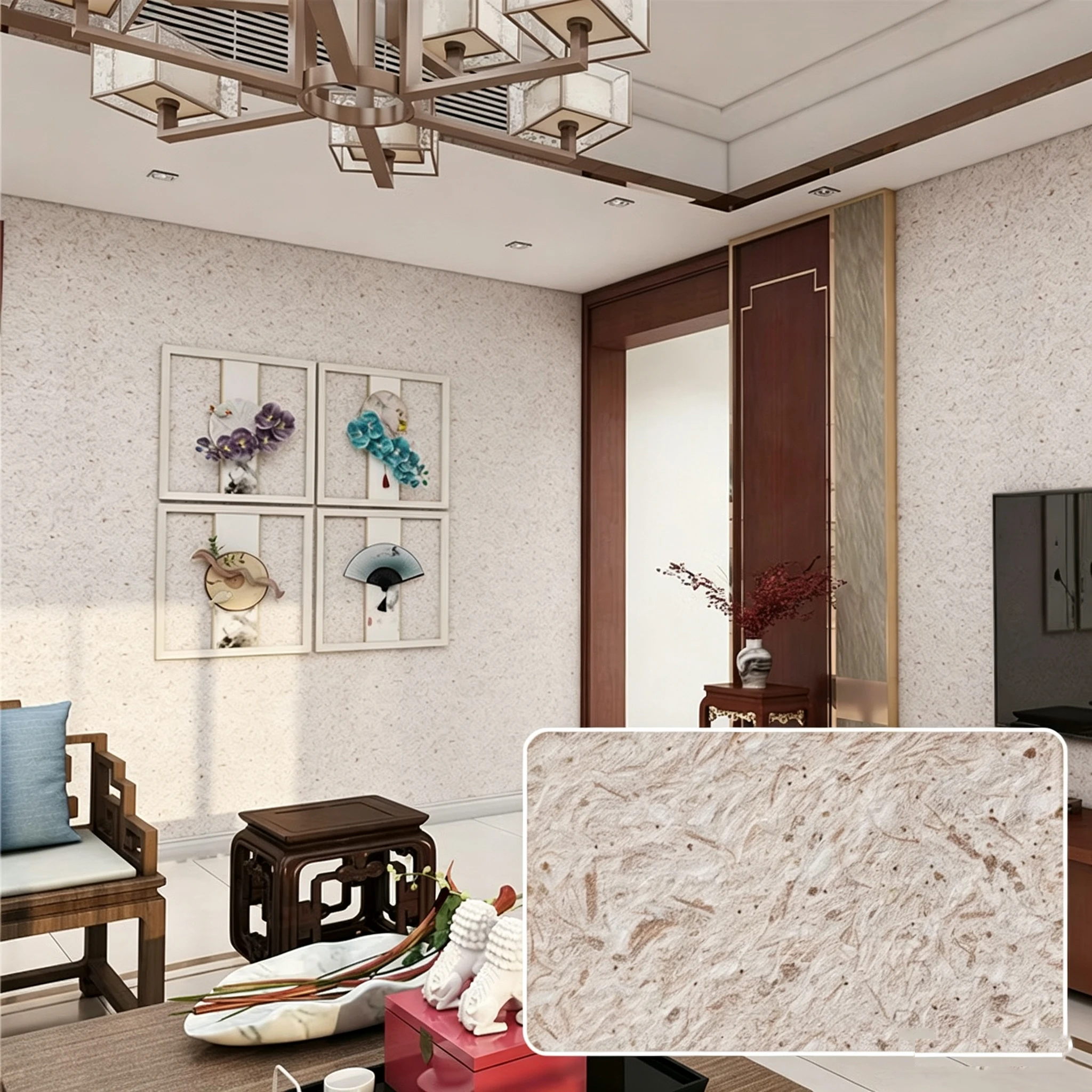 Eco‑Friendly Plant Fiber Wall Coating Powder Odorless DIY Liquid Wallpaper 1:7 Water Mix Ratio Decorative Wall Paint