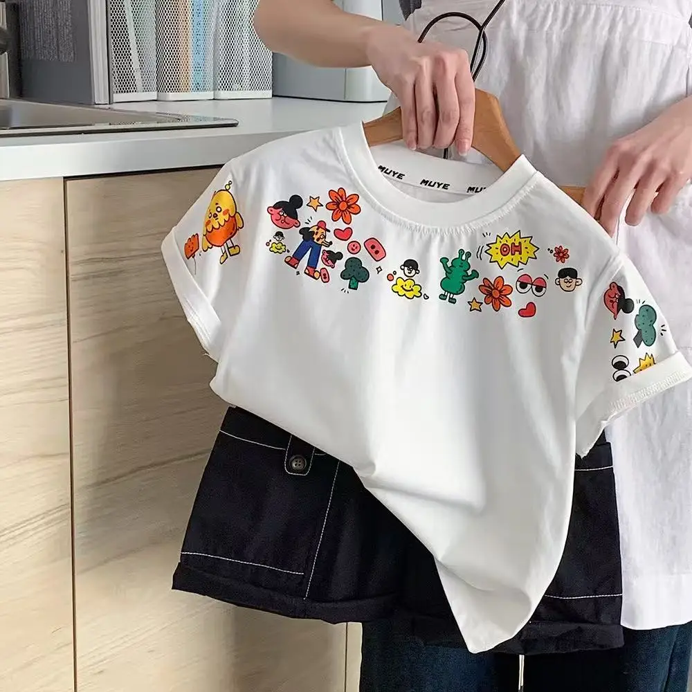 

Children's Clothing for Boys and Girls Summer New Korean Version Childrens Clothing Short Sleeved Casual T-shirt Boys and Babies