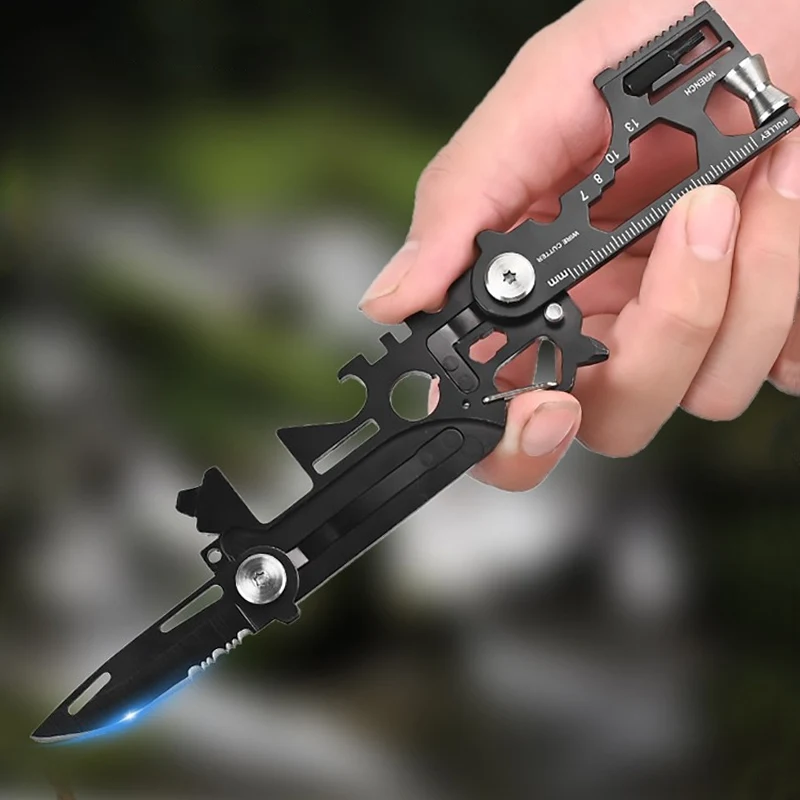

Многофункциональная карточка инструментов для улицы, комбинированная карта из нержавеющей стали, портативный складной нож, мини-ключ, оборудование для кемпинга EDC