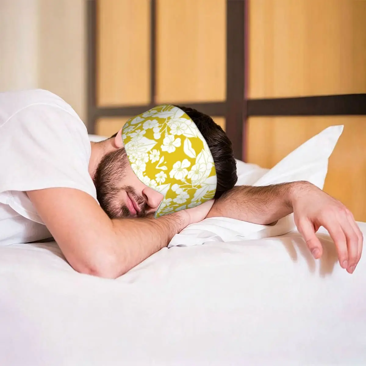 Hawaiian PuaKenikeni Fower sleep mask Light Blocking Portable Eye Cover for Girls Boys Travel Party Gift Eyeshade eyepatch