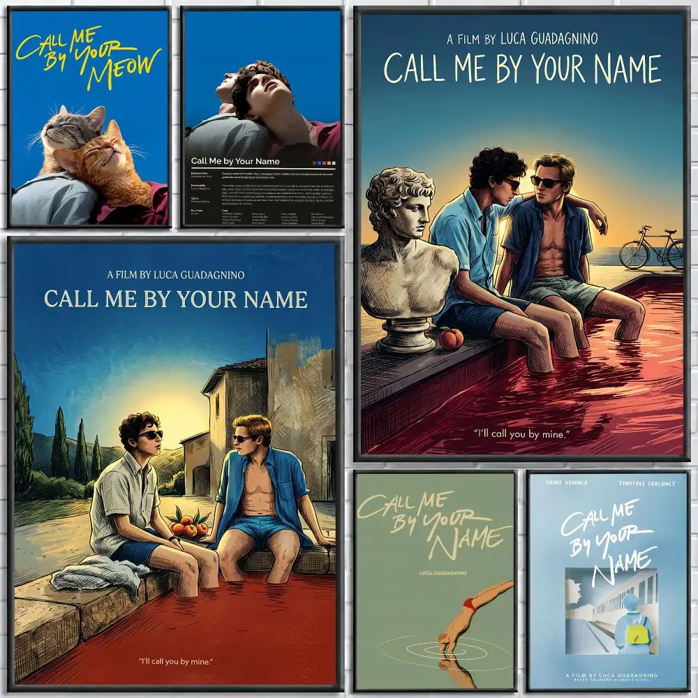 Movie Call Me by Your Name Painting Calligraphy Stylish Canvas Poster Wall Art for Bedroom Living Room Study Home Decor Gift