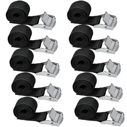 BF88 Pack of 10 Tie Down Straps Zinc Alloy Adjustable Buckle Luggage Package Fixing Straps (63.5 for cm 2.5 for cm)