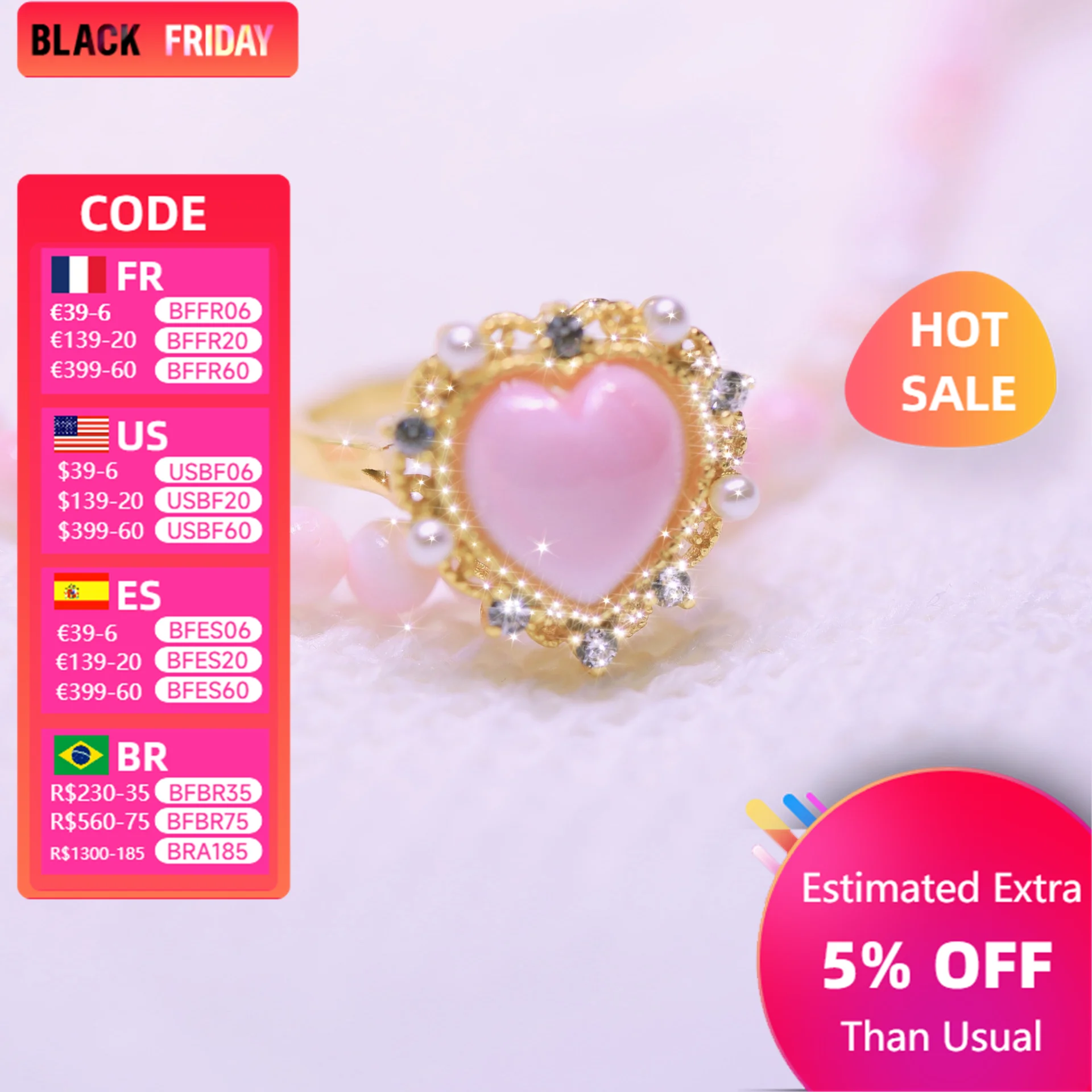 Factory Sales Queen Shell Ring Silver Inlay Queen Shell Heart-Shaped Lace Ring