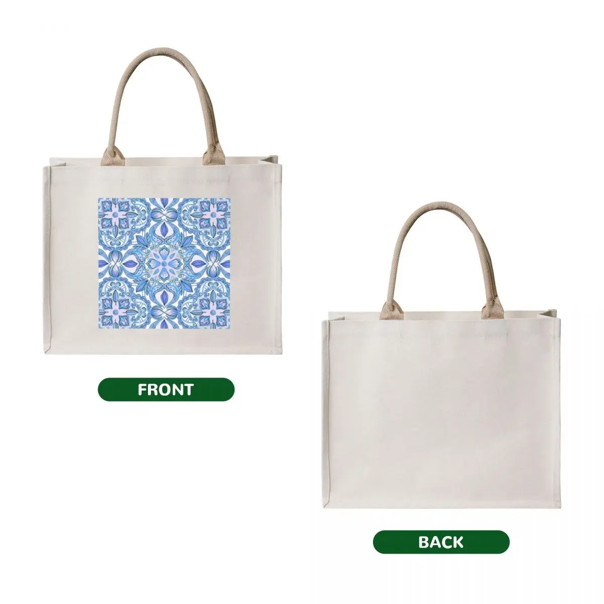 Cornflower Blue, Lilac & White Floral Pattern Tote Bag Gift bag Canvas tote bags cloth bags