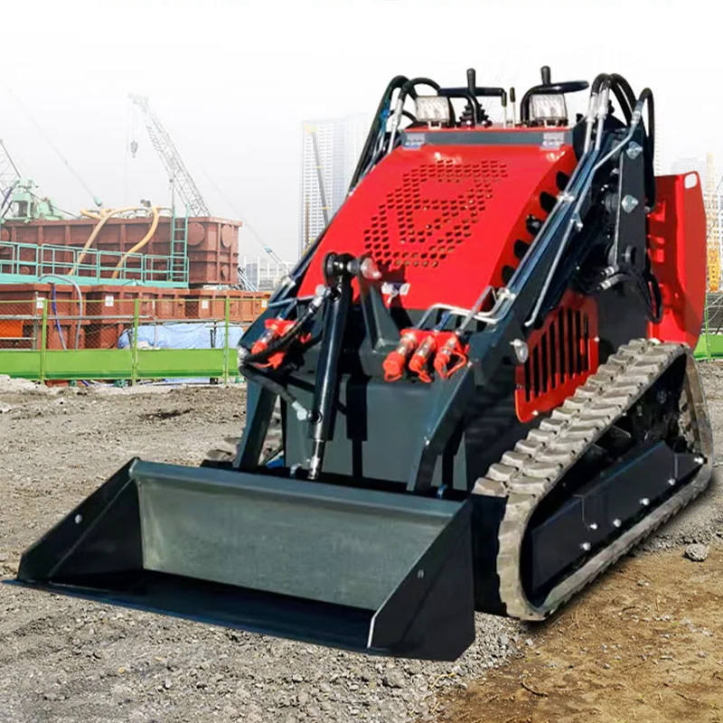 جرافة توجيه صغيرة مخصصة للديزل مع جرافة جرار صغيرة متحركة أرضية أمامية، مزودة بضمان لمدة عام واحد