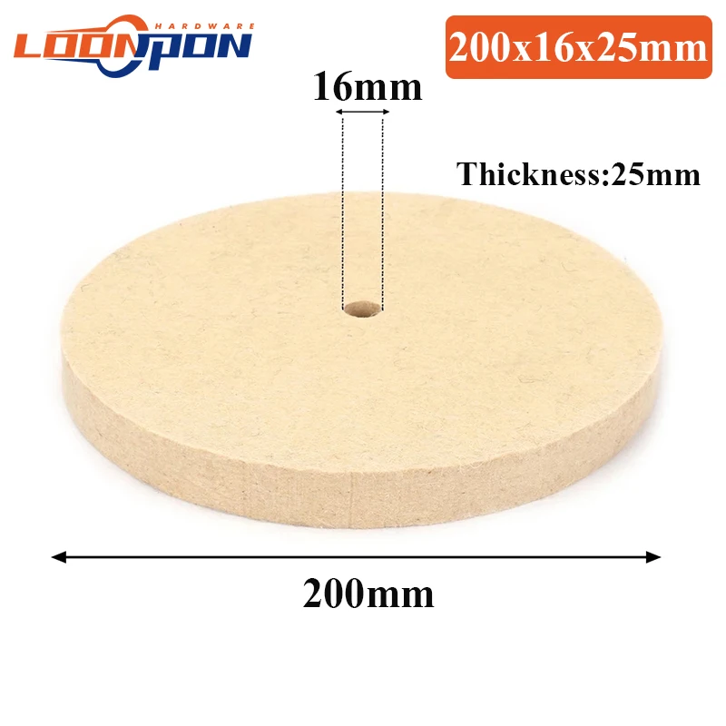 75-300mm Wool Felt Buffing Polishing Wheel Grinding Head Jade Metal Mirror Surface Finish Bench Grinder Tool 1PC