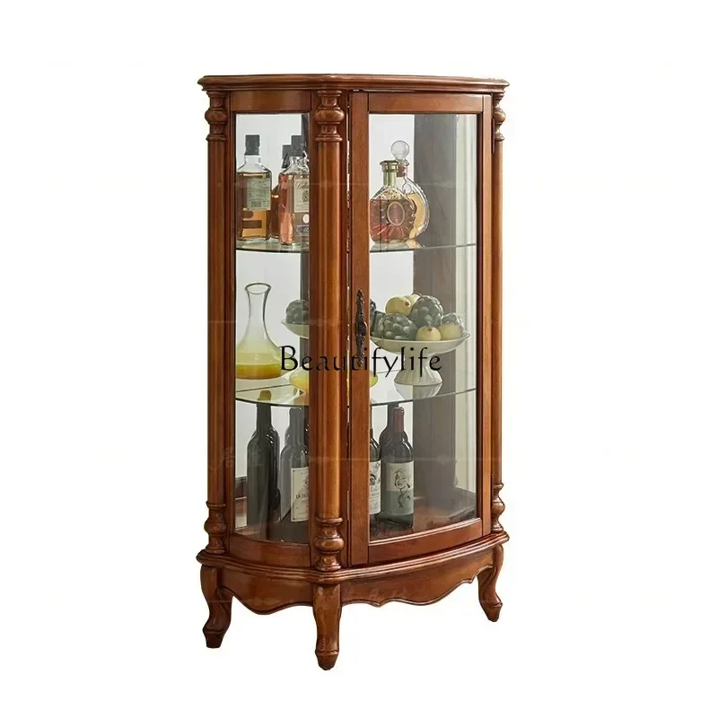 

1PJ12American solid wood wine cabinet household living room wall wine cabinet