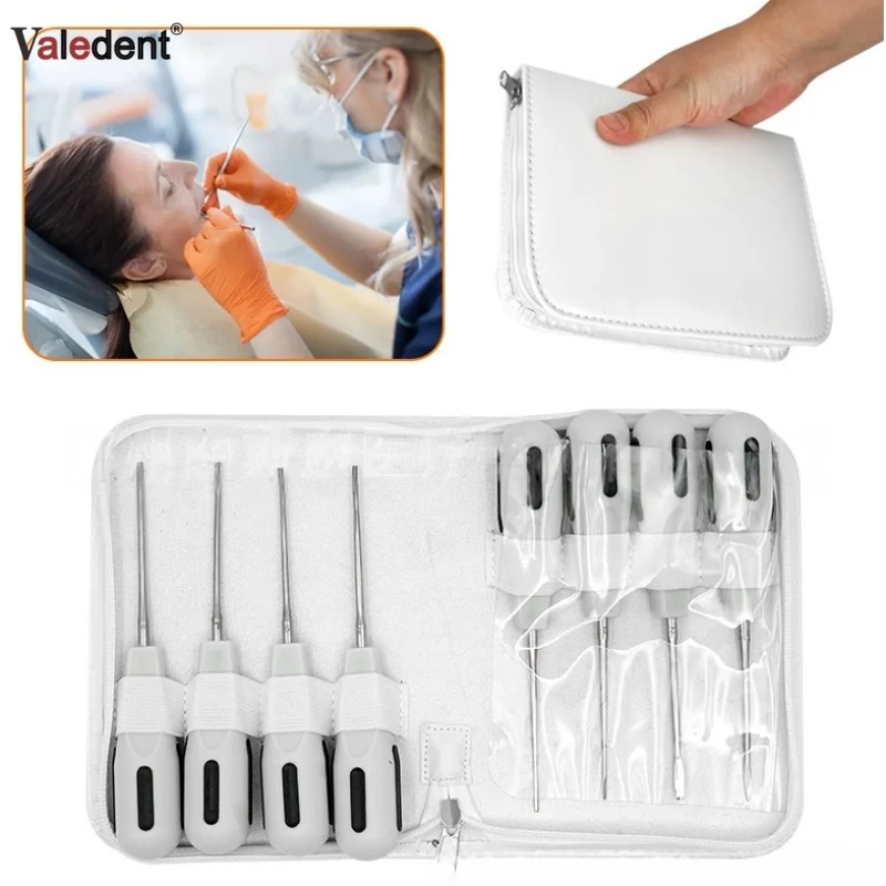 

8pcs/set Dental Elevator Set Luxating Lift Elevators Clareador Curved Root Dentist Surgical Tools Plastic Handle