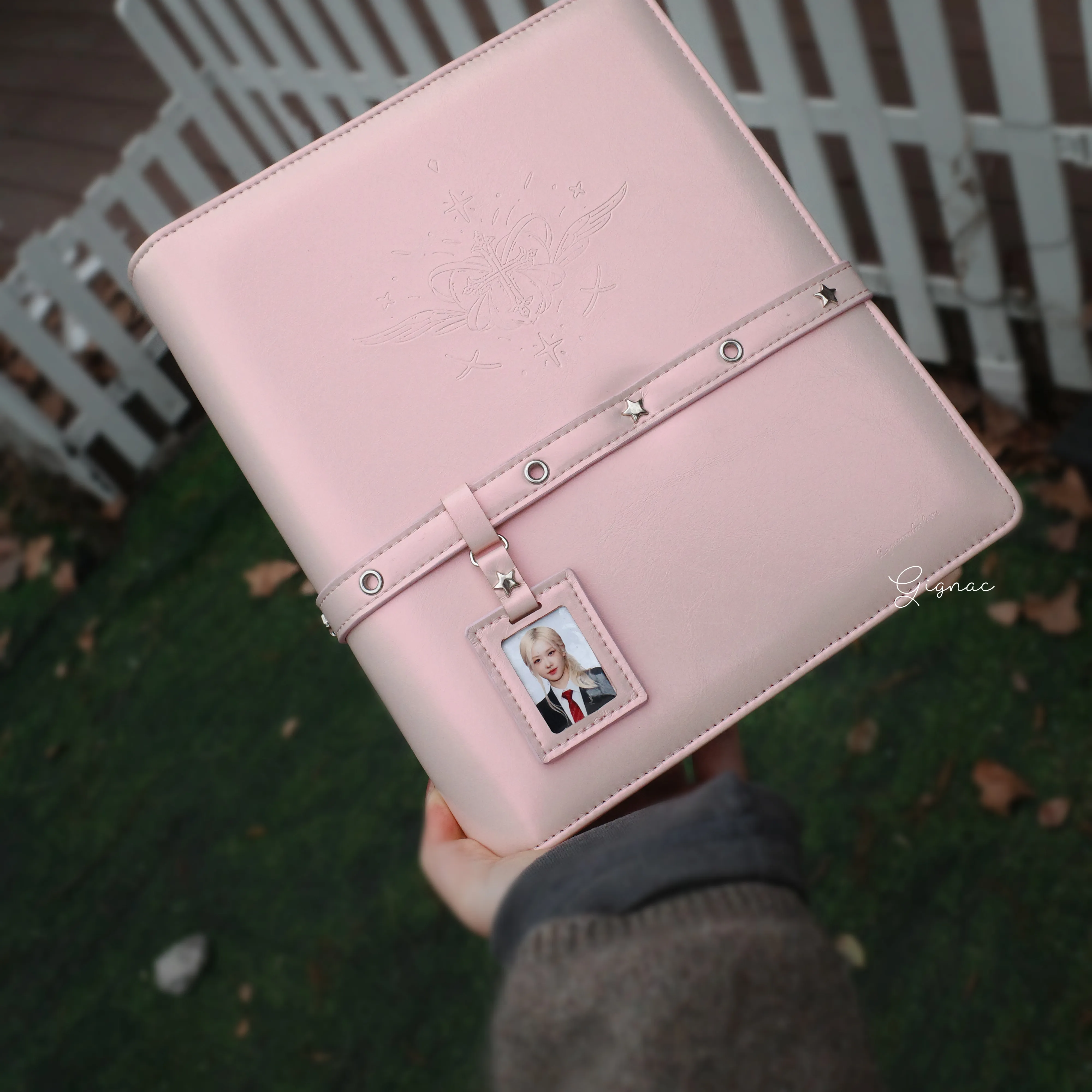 Glitter Pink A5 Photocard Album – Leather Postcard Binder for Polaroid & 4x6 Photo Holder, Perfect Kpop Fan Gift Storage Book