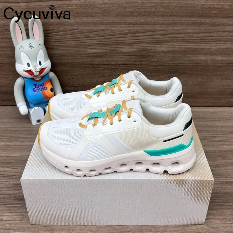 Autumn New Ventilation Mesh Flat Shoes For Women Thick Sole Lace Up Casual Sneakers Comfort Party Vacation Lovers Walking Shoes