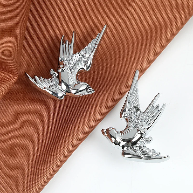 French Swallow Shape Furniture Handle Bedside Table Coffee Table Knobs Chorme Silver Kitchen Wardrobe TV Shoe Cabinet Door Pulls
