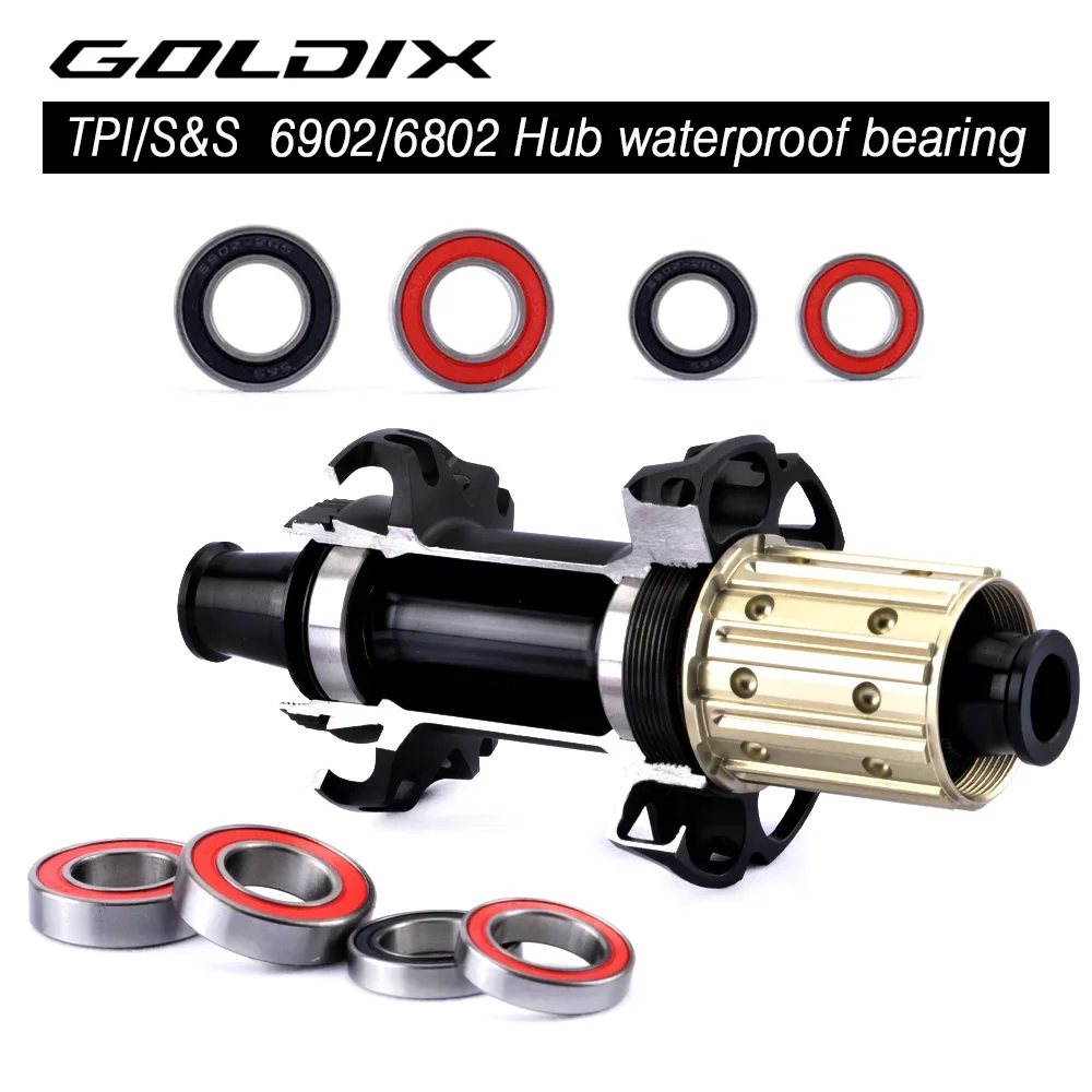 GOLDIX 6802/6902 Bearings for TPI S & S Waterproof Ultralight Bike Hub Bearing 24mm/28mm for SWISS 370 350 240 180