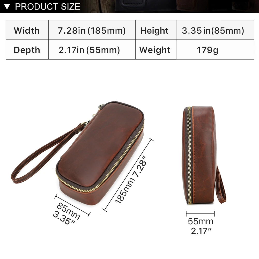 CONTACTS FAMILY Genuine Leather Tobacco Smoking Pipe Bag for 2 pipes Portable Herb Smoke Pipe Case Smoking Accessories Kit Tools