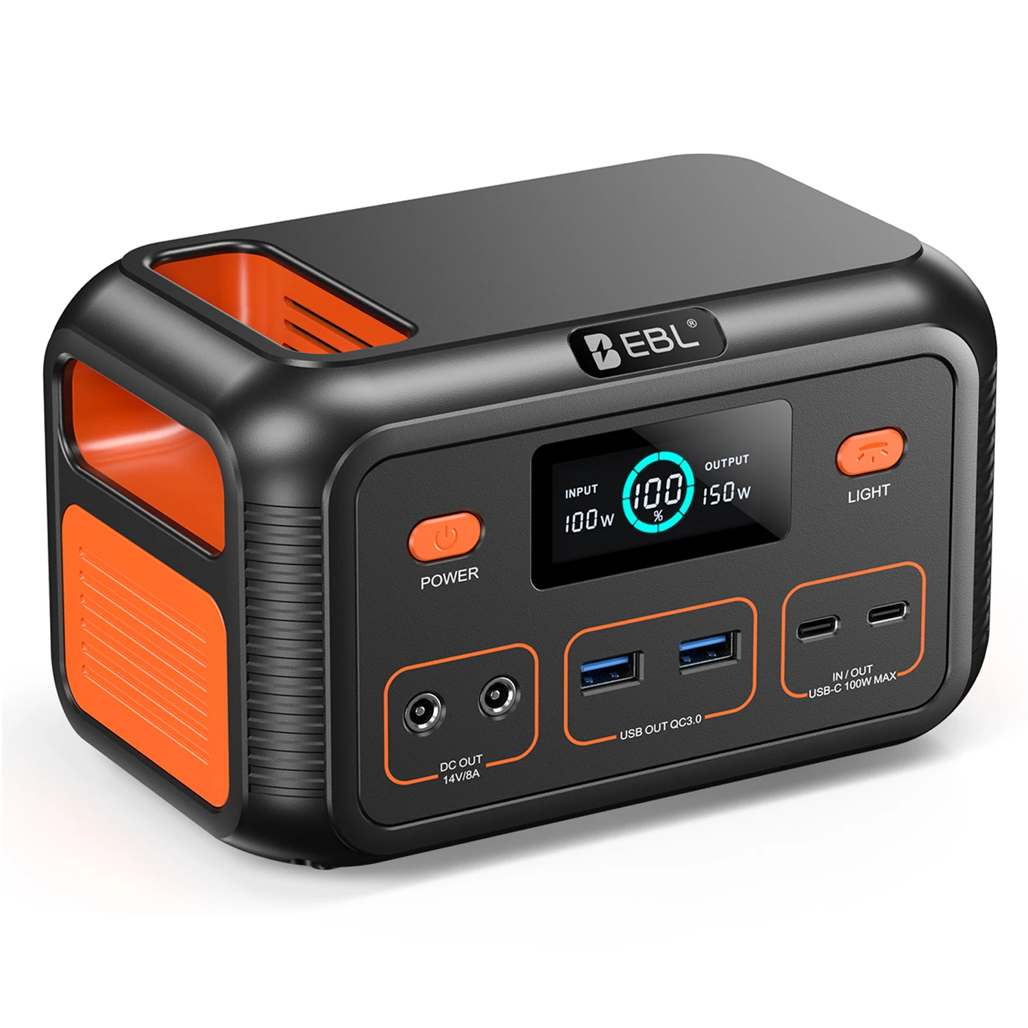 

EBL Portable Power Station 150W 153Wh LiFePO4 Battery Solar Generator Power Bank Fast Charging Backup for Home , RV, Camping