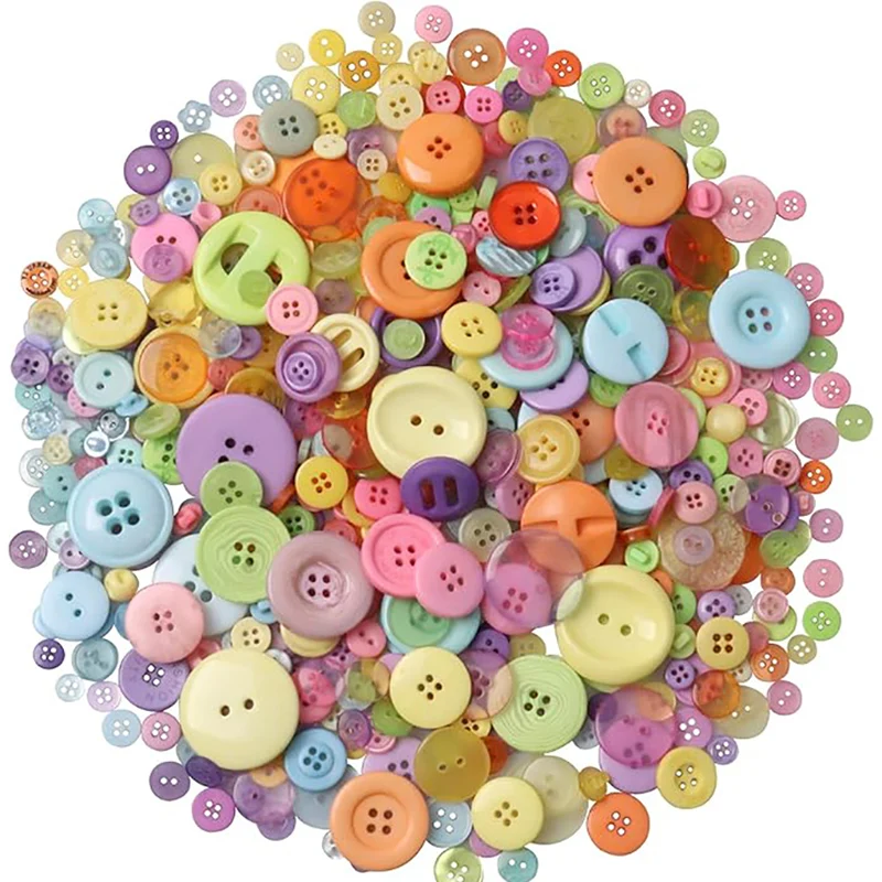 50g/Pack Mix Size Mix Color Resin Button 1-3cm Sewing Buttons For Scrapbook Crafts DIY Handmade Sewing Accessories