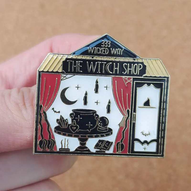 333 Wicked Way The Witch Shop Enamel Pins Badges Lapel pins Brooches Women Men Jewelry Accessories For Gifts