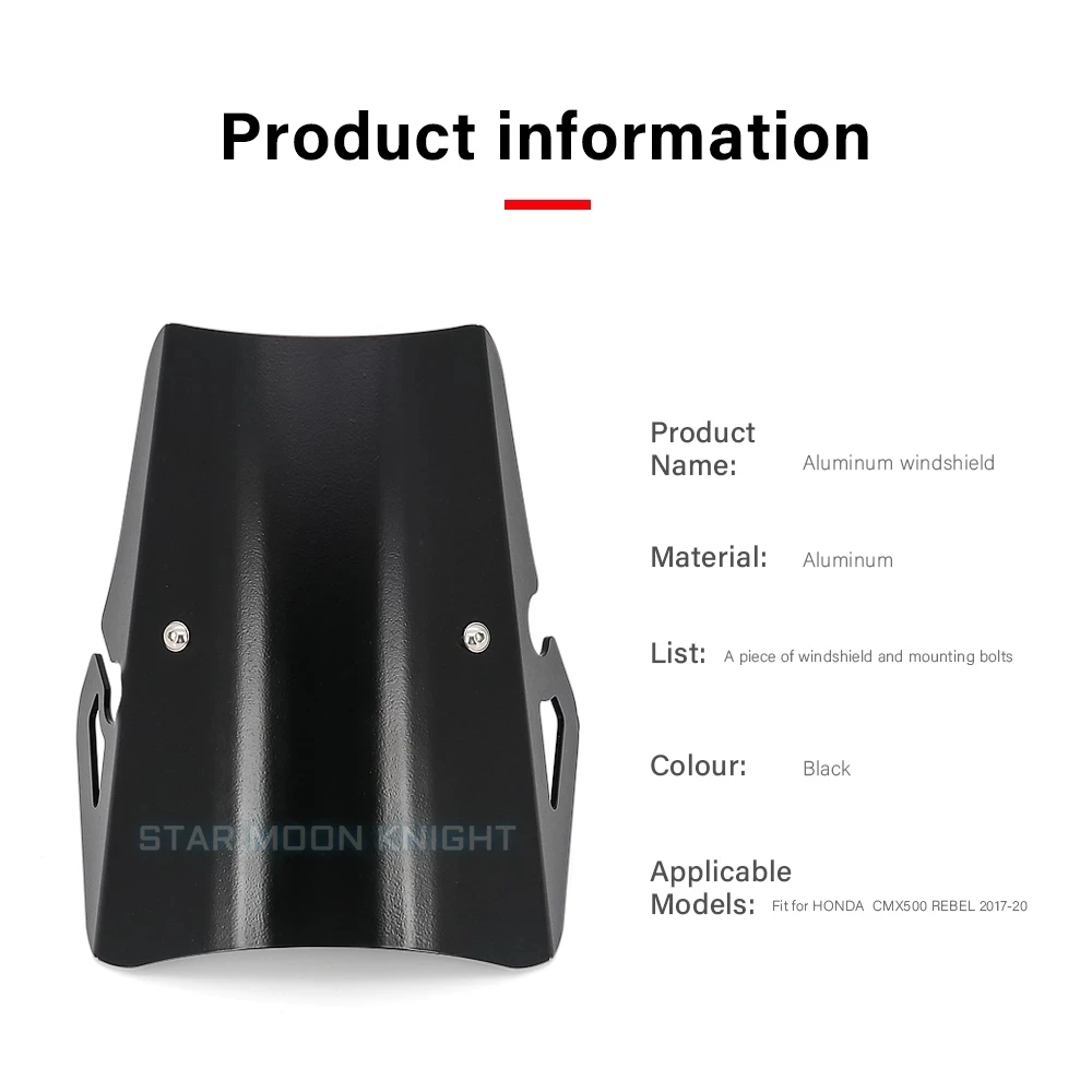 لهوندا CMX500 CMX 500 المتمردين 2017 - 2021 اكسسوارات الدراجات النارية الزجاج الأمامي Exential الزجاج الأمامي حاجز الرياح واقي للشاشة #6