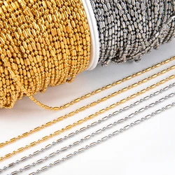 2meters Stainless Steel Thin Link Chain Gold Colour Silver Color Necklace Bag Chain for Bracelet DIY Jewelry Making More Styles
