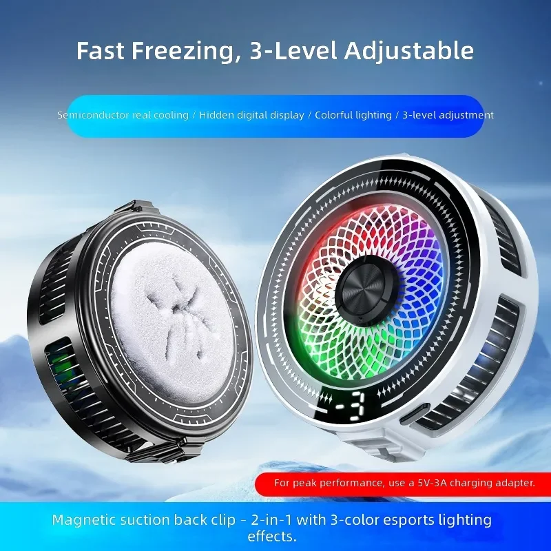 for CT20 Mobile Phone Radiator Semiconductor Refrigeration Icing Three Speed Adjustment Magnetic Back Clip Game LIVE Model