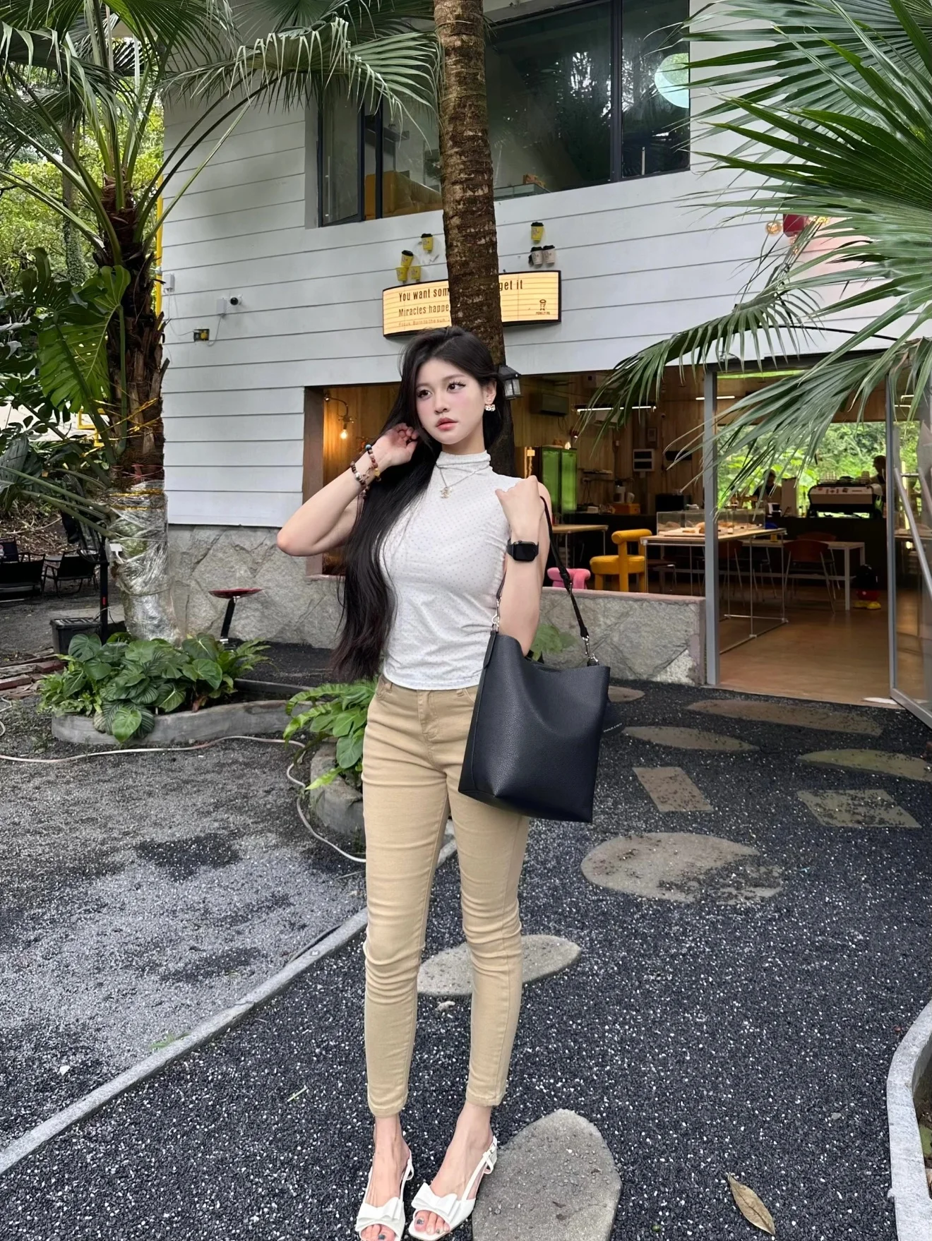 

Брюки-карандаш цвета хаки с высокой талией, утягивающие, с подкладкой на бедрах, широкие штанины, повседневные, женские, осенний сезон