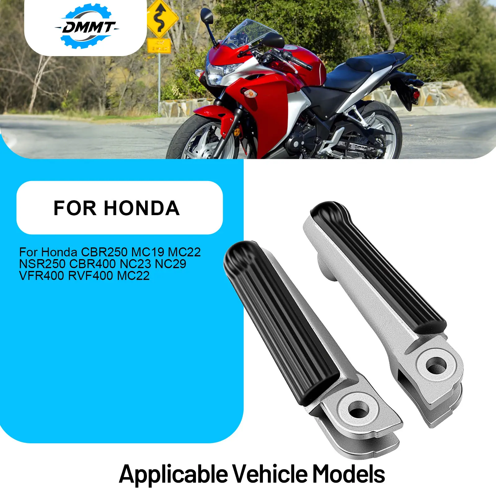 Reposapiés para Motocicleta Honda CBR250 MC19 MC22 NSR250 CBR400 NC23 NC29 VFR400 RVF400 MC22, Reposapiés Delanteros para Motocicleta