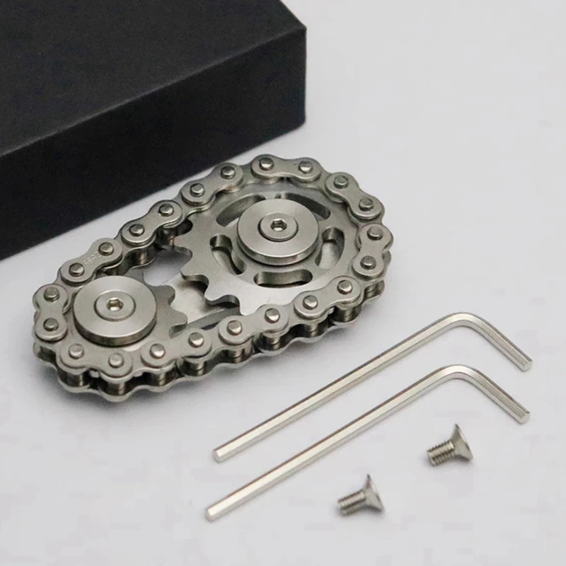 Sprocket Flywheel Gyro Sprocket Chain Metal Toy Gear Chain Gyro Drop Office Decompression Toy Easy To Use