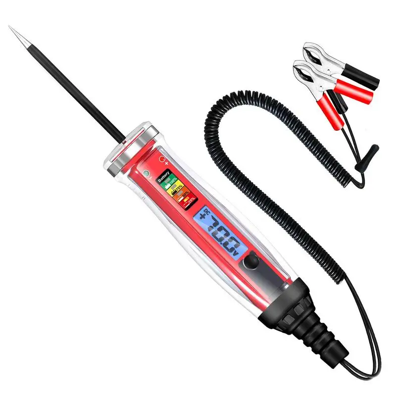 

Test Light Automotive DC Car Truck Voltage Circuit Tester LCD Backlit Digital Long Probe Pen Light Bulb Car Diagnostic Tool