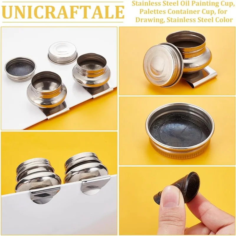 

Latest Set Of 2 Oil Painting Cups Single Palette Container Cups With Lid And Clip Wide Mouth Dipping Tray Cups For Painting